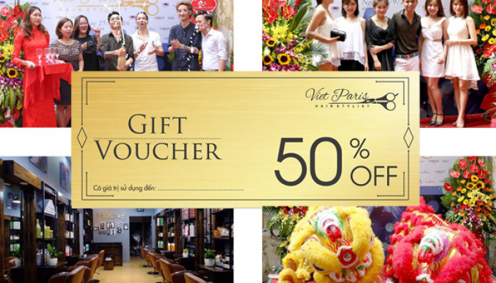 Tặng 10 voucher ưu đãi 50% nhân dịp khai trương cơ sở 2 Việt Paris Hair Studio